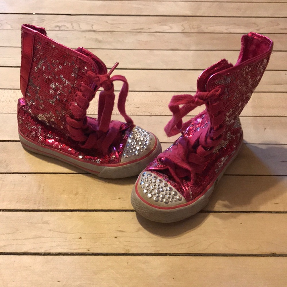 Girls size 11 sparkly high tops